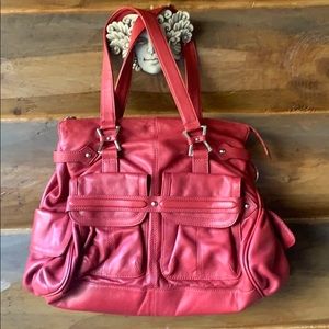 Red leather Junior Drake handbag